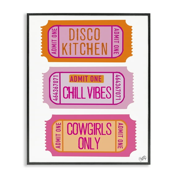 Stupell Industries Disco Kitchen Phrase Tickets Text & Numbers Painting Black Framed Art Print Wall Art, 11 x 14