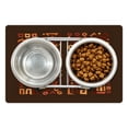thumbnail image 1 of Earth Tones Pet Mat for Food and Water, Doodle Style Graphic in 4 Vertical Borders Accents, Non-Slip Rubber Mat for Dogs and Cats, 18" X 12", by Ambesonne, 1 of 2