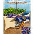 thumbnail image 5 of Fsddascl Blue Coastal Outdoor Tablecloth - 52x70 Inch Rectangle Dining Table Cover, Watercolor Summer Ocean Seashells Conch Waterproof Outdoor Table Cloth with Umbrella Hole & Zipper for Patio, 5 of 7