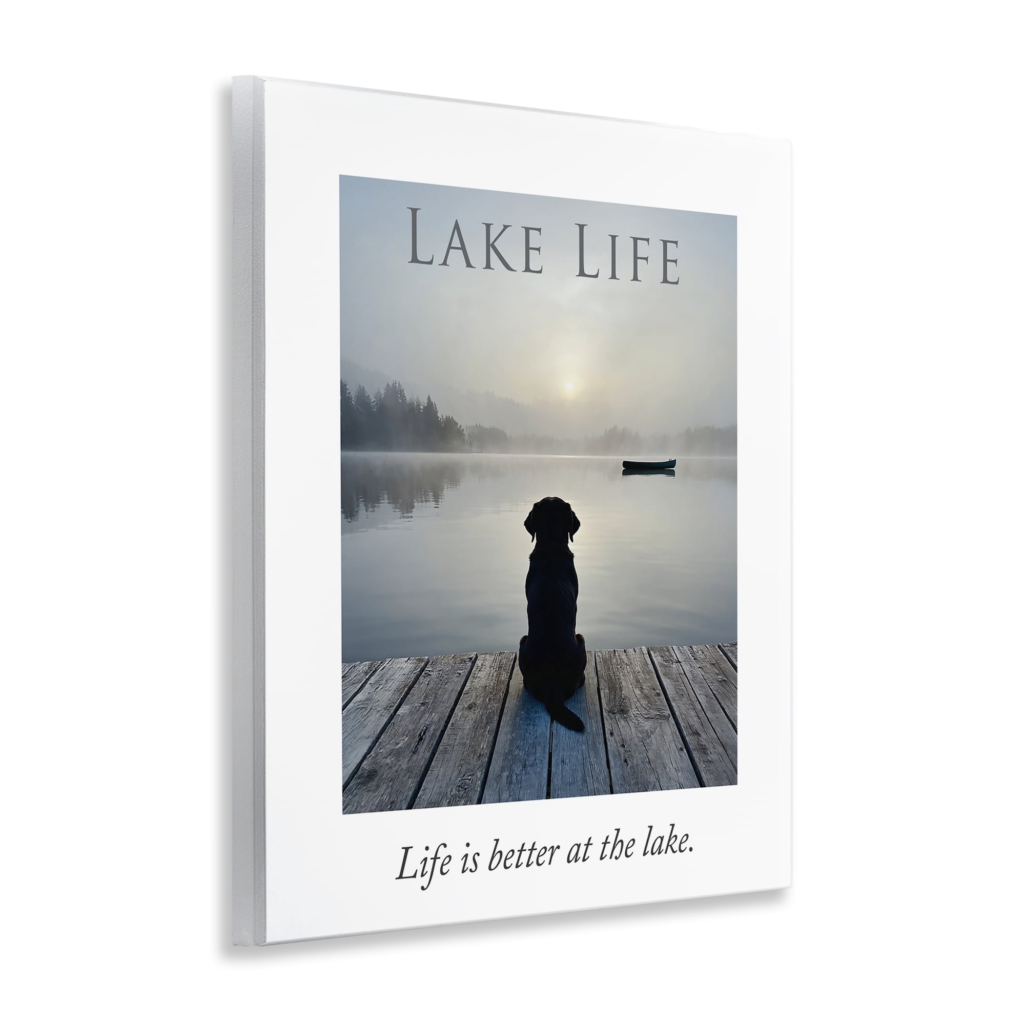 Stupell Industries Lake Life with Dog Wall Plaque Art, design by A Barefoot Stylist