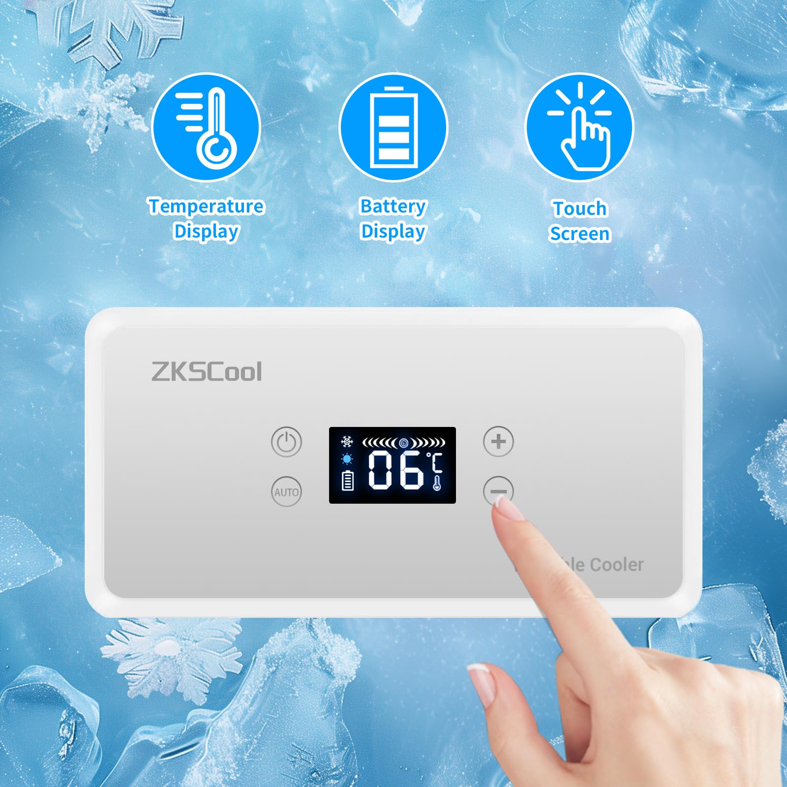 ZKSCool Portable Insulin Travel Case,13600mAh Rechargeable Battery Diabetic Box, Mini Drug Refrigerator with LCD Temp Display, Insulin Cooler Travel Box for Home & Outdoor Use