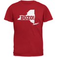 thumbnail image 1 of New York Bozo State Silhouette Red Adult T-Shirt, 1 of 1