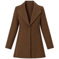 thumbnail image 7 of Afelkas Women Winter Peacoat Single Breasted Notched Lapel Tailored Fit and Flare Wool Blend Coat with Pockets, 7 of 7