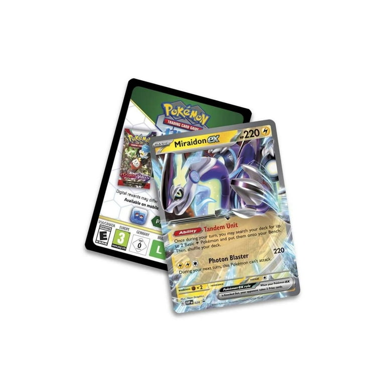 Pokemon Paldea Legends Miraidon ex Tin (5 Booster Packs,1 Promo Foil Card &  More) 