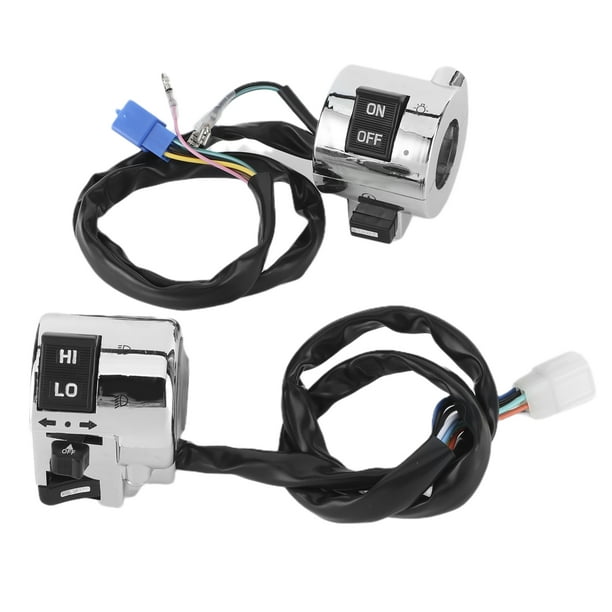 Interruptor de motocicleta, interruptor de bocina impermeable negro y plateado resistente al desgaste, cromado multifunción para scooters eléctricos, motocicletas Fyydes Descripción de la referencia