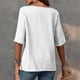 thumbnail image 5 of Sudadera con capucha de buceo,Camisa de verano para mujer, de lino sintético, con cuello redondo y botones, manga corta, informal, de poliéster, suave y cómoda para uso diario, sopatenor, 5 of 8