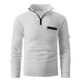 thumbnail image 3 of Plebaso Quarter Zip Shirts Men's Stand Collar Long Sleeve Pullover Solid Color Casual Golf Tops for Men, 3 of 7