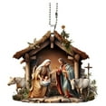 thumbnail image 5 of AuroraX Christmas Decorations Party Birthday Ornaments , Nativity Scene 2.4 Inch Manger Ornaments , Hanging Wall Christmas Tree Decor, 5 of 5