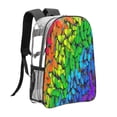 thumbnail image 3 of Kdxio Rainbow Butterflies Clear Backpack, Transparent Bookbag for School for Women Men, Capacity Clear Bag for College, Travel, 3 of 7