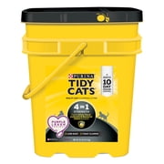 فضلات القطط المتكتلة 4 في 1 من Purina Tidy Cats، برائحة الأزهار، دلو 35 رطلاً