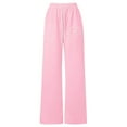thumbnail image 3 of HUAXUN-Style A-Girls Bow Drawstring Baggy Sweatpants,Lightweight Straight Leg Athletic with Pockets Casual Sweatpants,Elastic Waist Playful Comfort Pants for School(Pink,4-5Years), 3 of 3