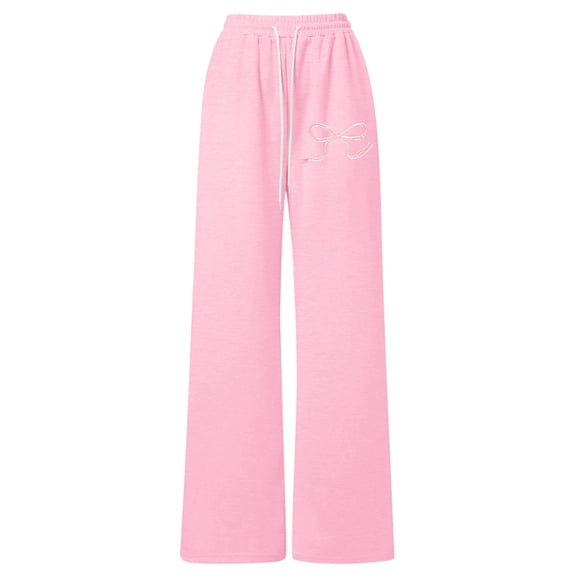 Bobifish Toddler Girls Pants Cute Bow Decorated Sweatpants Lightweight Straight Leg Drawstring Elastic Waist Comfortable Sports Fitness Bottoms,size 4-5T