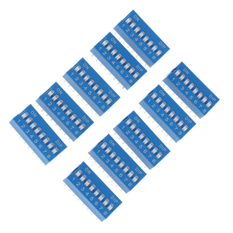 10Pcs Red 2.54mm Pitch Switch Ways Slide Type DIP 1 2 3 4 5 6 7 8 9 10