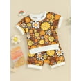 thumbnail image 4 of Musuos Baby Girl 2Pcs Summer Outfits 6 12 18 24M 3T Short Sleeve Floral Print T-Shirt + Shorts Set Infant Toddler Clothes, 4 of 10