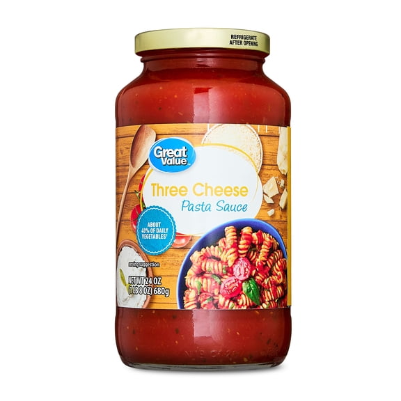 Great Value 3 Cheese Pasta Sauce, 24 oz