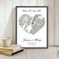 thumbnail image 2 of Where We First Met Map, Custom Canvas Print Couple Gift, Personalized Map Print Anniversary Wedding Gift For Her/Him, 2 of 7