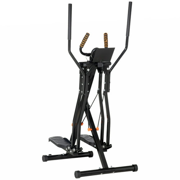 Soozier Gazelle Glider Air Walker Machine d'Exercice Elliptique avec Quatre Niveaux de Résistance, Moniteur LCD, Capteur de Fréquence Cardiaque, Deux Roues