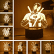 thumbnail image 2 of Lámpara LED 3D con figuras de anime, Iron Man, Spiderman, figuras de acción de Disney, lámpara LED para dormitorio de niños, juguetes, modelo de decoración, regalo para niños, 2 of 5