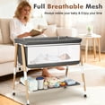 thumbnail image 4 of suihuooo Baby Bassinet Bedside Sleeper Crib for Newborn Boys Girls, Height Adjustable,Wheels And Mattress, Grey, 4 of 7