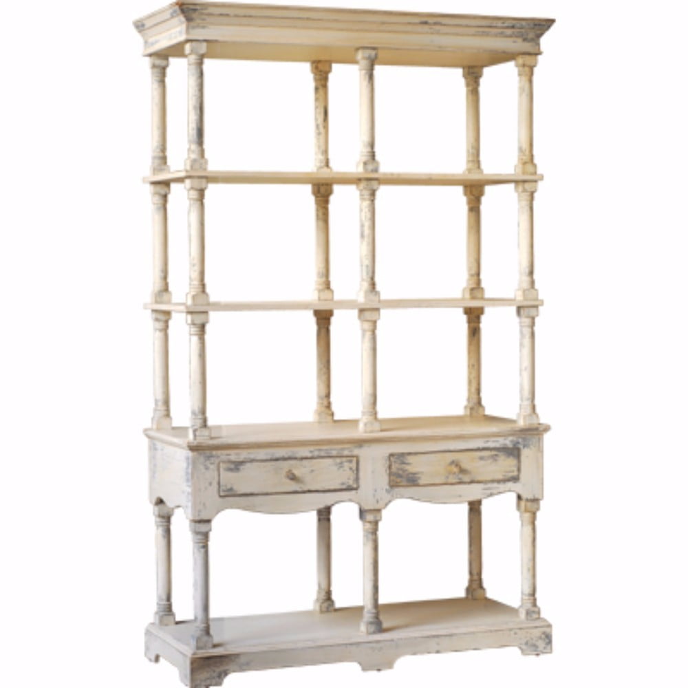 Vintage Style French Country Bookcase, White