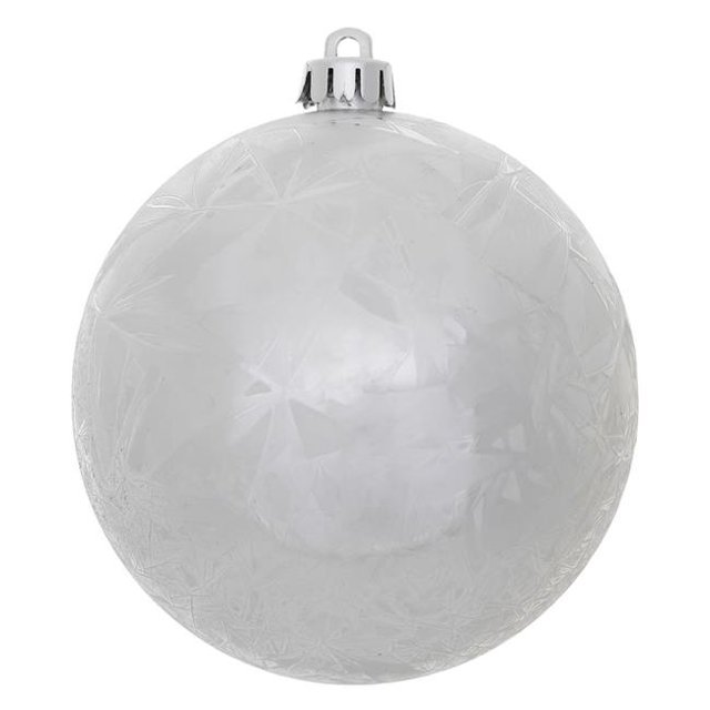 Argent Crépitement Percé Boule Ornement&44; 10 Po.