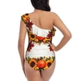 thumbnail image 5 of Easygdp Thanksgiving With Autumn Women's One Shoulder Ruffle Monokini Bathing Suits with Removable Chest Pad, Quick Drying - Medium, 5 of 8