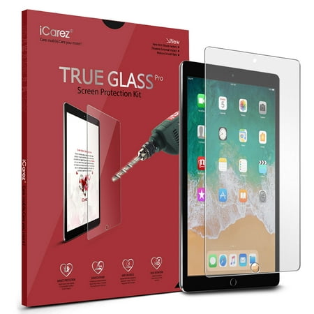 iCarez [Tempered Glass] Screen Protector for Apple 10.5-inch iPad Pro Premium Easy Install [1-Pack 9H 0.3MM 2.5D] with Lifetime Replacement (Best Replacement Glass For Ipad 2)
