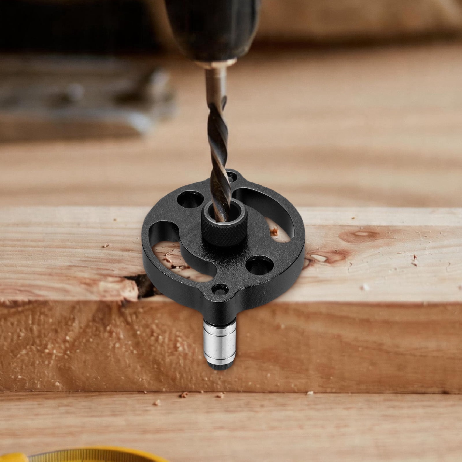 Uxcell Self Centering Doweling Jig Kit Straight Holes Puncher Dowel Jig Locator with Drill Bushings Woodworking Joints Tool for Precise Straight Holes, Black