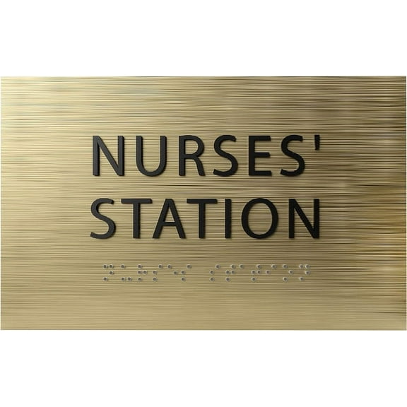 ADA CENTRAL SIGNS - 6" X4" Nurses Station Sign - ADA Compliant Tactile Graphics Grade 2 Braille Text | Wall Mount Plastic Care Staff Area Signs for Medical Health Offices, Hospital Buildings