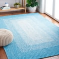 thumbnail image 3 of Safavieh Braided 3' X 5' Hand Woven Rug in Aqua / Ivory, 3 of 13