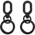 thumbnail image 1 of PATIKIL 2.2" Swivel Snap Hooks with Key Rings, 2Pcs Double Opening Metal Oval Swivel Spring Clasp Clip with O Ring for DIY Crafts Jewelry Lanyard Making, Black, 1 of 6