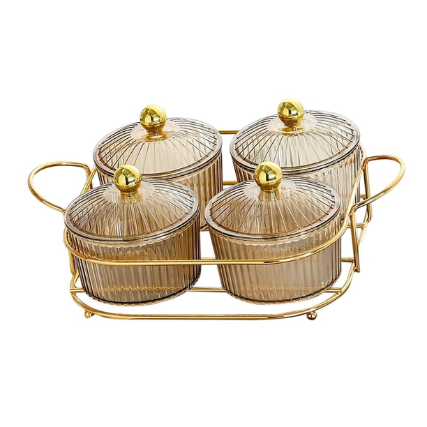 Platos De Refrigerio De Lujo Bandeja De Condimentos De Usos Múltiples Con Soporte Para Dulces De Picnic Marrón 4 Tazones Sunnimix Bandeja de condimentos