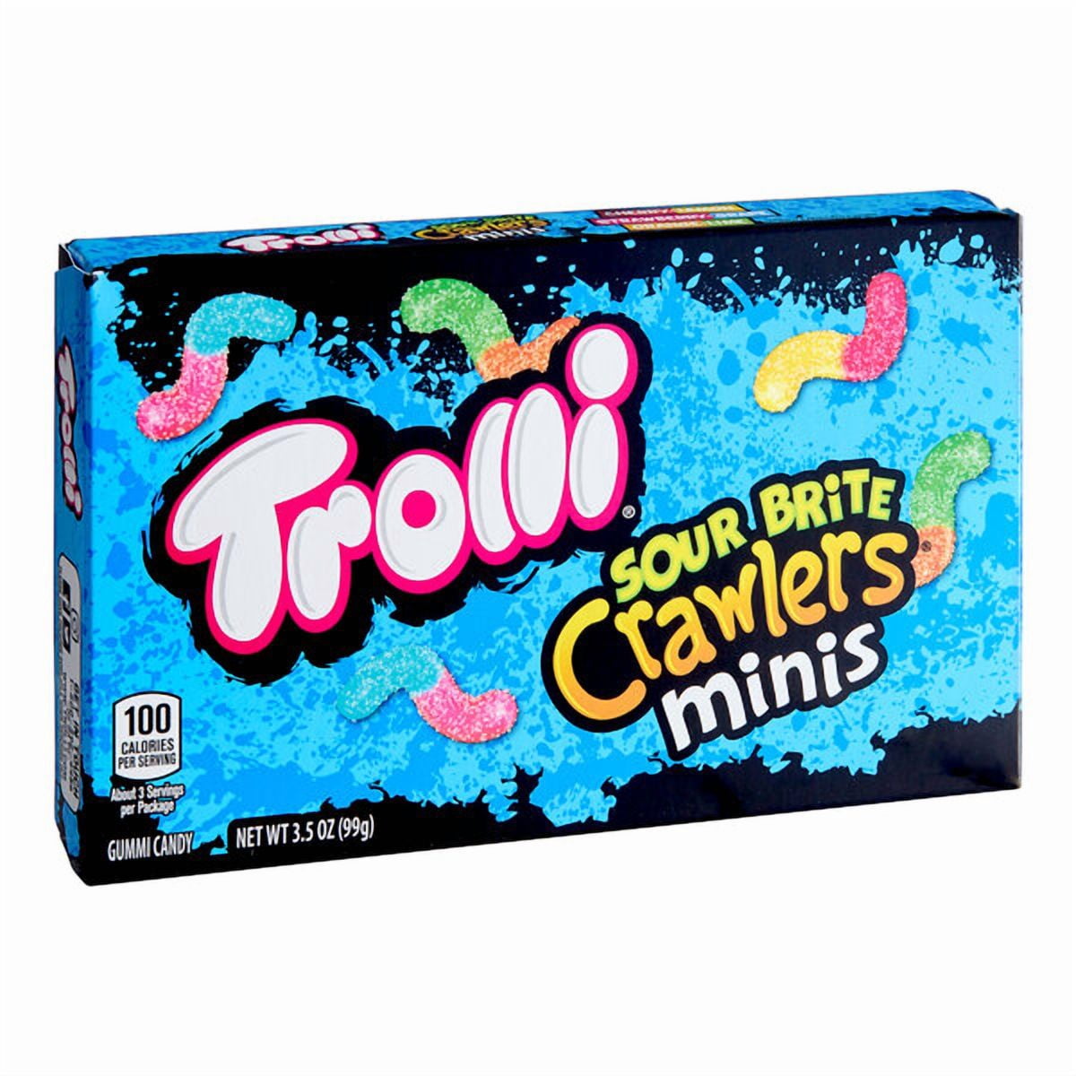 12 Pack - Trolli Sour Brite Crawlers Minis Gummi Worm Candy - 3.5-oz. each