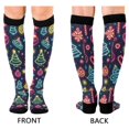 thumbnail image 4 of FORMRS Womens Knee High Socks Casual Long Thick Travel Daily Wear, 2 Pairs, Neon Christmas, 4 of 6