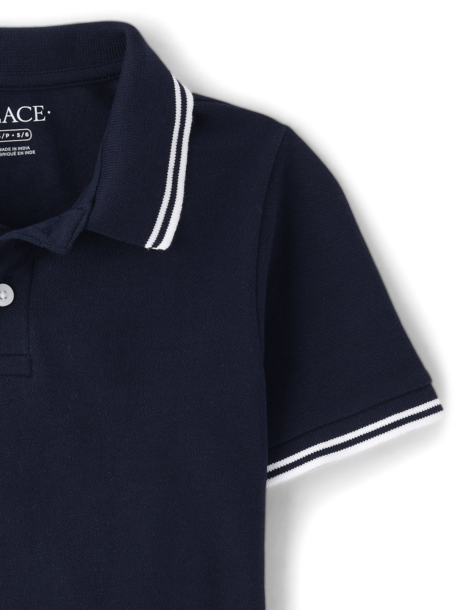 The Children's Place Boys Short Sleeve Tipped Solid Pique Polo, Sizes XS-XXL