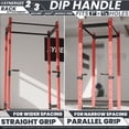 thumbnail image 2 of Synergee Dip Handles for 2x3 Power and Squat Racks, Dip Stand Fits Racks with 1" and 5/8" Holes. Rack-Mounted Dip Bar Attachment for Dips, Leg Raises, and Knee Tucks., 2 of 6
