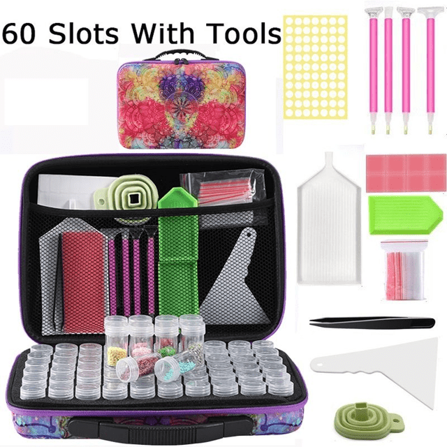 88 Bottles 5d Diamond Painting Accessories tools Storage Box Carry Case  diamant painting tools Container Bag with sticker funnel