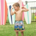 thumbnail image 4 of FORMRS Boys Swim Trunks Quick Dry Mesh Liner Boardshorts Sizes XS-XL, Blue Window, 4 of 7