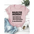 thumbnail image 5 of RULES FOR MONDAY Letter Print Women T Shirt Short Sleeve O Neck Loose Women Tshirt Ladies Tee Shirt Tops Camisetas Mujer, 5 of 6