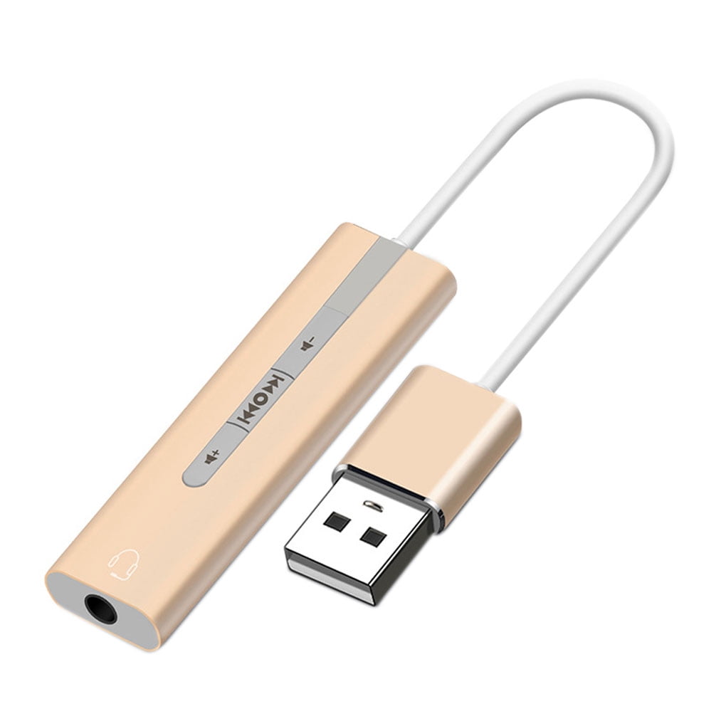 Computerspelletjes spelen wees stil Over instelling USB External Sound Card 3.5mm Mic Headphone Converter USB Adapter Laptop  Audio - Walmart.com
