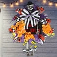 thumbnail image 2 of CASAFUN Halloween Wreath for Front Door, Spooky Scary Pumpkin Happy Halloween Sign Hanging Fall Garland Door Wreath Halloween Decoration for Home Wall Decor Halloween Party Props Outdoor Indoor, 2 of 6