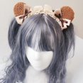 thumbnail image 4 of Lolita Headbands Furry Animal Bear Ears Headband Lace Bows Hair Hoop Cosplay Headpiece for Halloween Party Supplies, 4 of 4