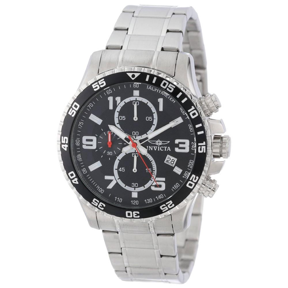 Invicta Men's Specialty Steel Bracelet & Case Quartz Black Dial Analog Watch 14875