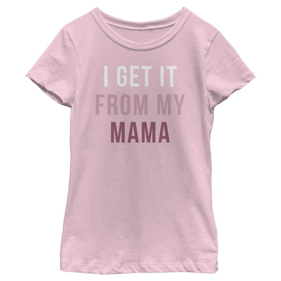 Girl's Lost Gods Get It From My Mama Text  Graphic Tee Light Pink Medium