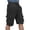 Black, variant on Mens Mid Rise Breathable Capri Cargo Bottoms, Minimalist Drawstring Waist Lightweight Travel Shorts Black S