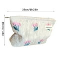 thumbnail image 6 of Realhomelove Makeup Bags for Purse Zipper Cosmetic Pouch Large Travel Canvas Make Up Organizer Tool Pouch for Women and Girls, Tulip White, 6 of 8
