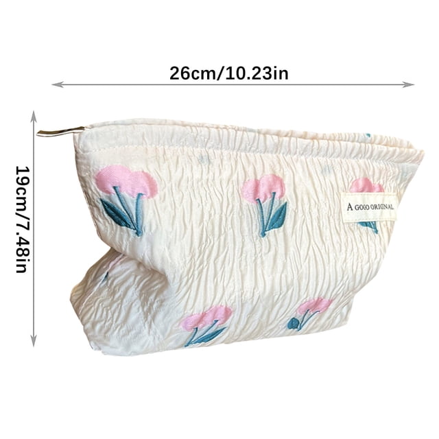 TIMIFIS Travel Storage Fresh Floral Cosmetic Bag Travel Portable Storage Large Capacity Canvas Cosmetic Bag Storage Trunks & Bag