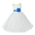 thumbnail image 2 of Ekidsbridal Girl Christening Flower Girl Dress - Ivory Ruffle Tulle with Tiebow 829T-A (Size: S-12), 2 of 3