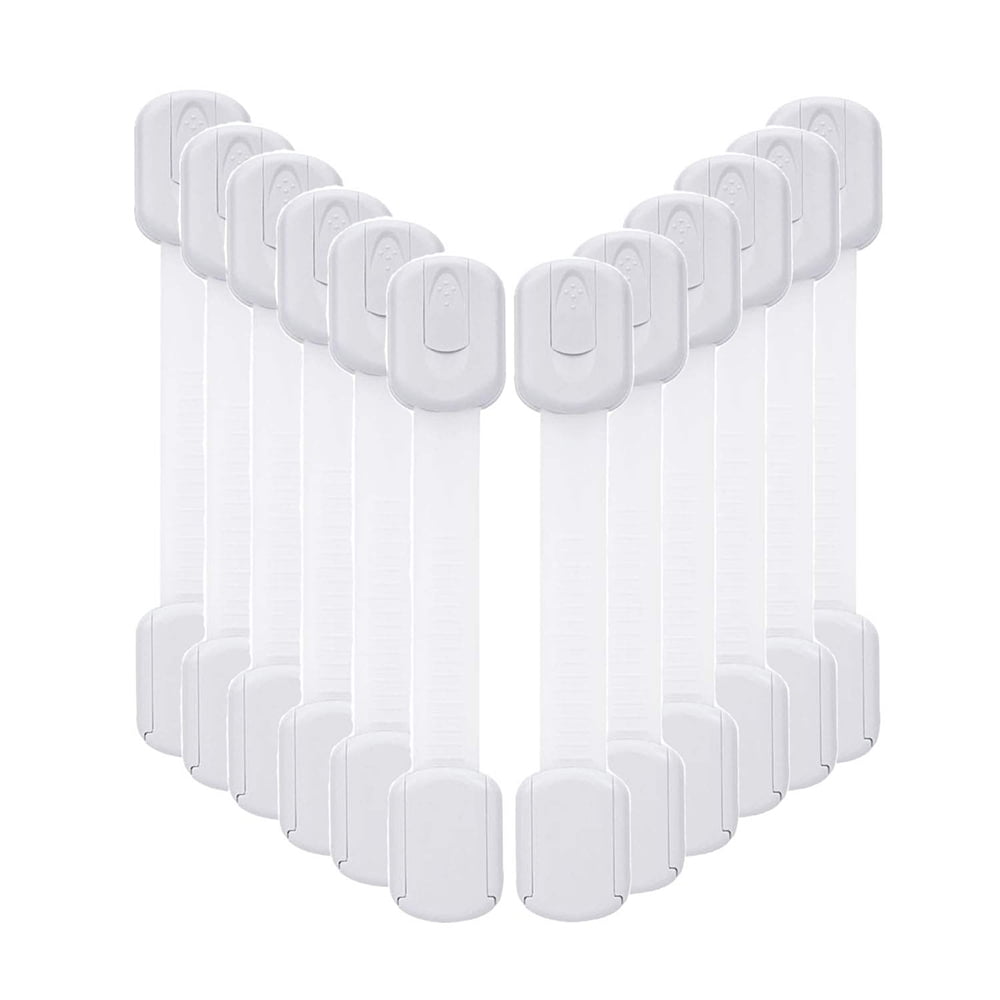 VIVEFOX Child Safety Cabinet Locks, (12 Pack) Baby Proofing Latches to Drawer Door Fridge Oven Toilet Seat Kitchen Cupboard Appliance
