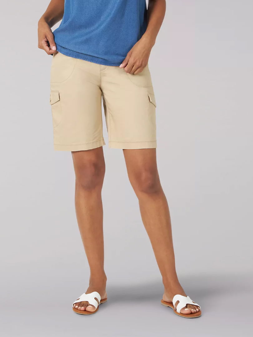 Lee Women's Flex-To-Go Solid Relaxed Fit Cargo Bermuda Shorts - Walmart.com